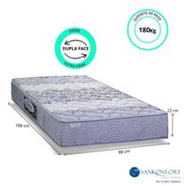 Colchão Solteiro Espuma Sankonfort Protege Ortopédico 88x188x22 - Linha Firme - Resistente até 180kg Colchão Solteiro Espuma Sankonfort Protege Ortopédico 88x188x22 - Linha Firme - Resistente até 180kg