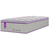 Colchão Solteiro Green Premium Molas Ensacadas 88x188x33cm D33 Pillow Air Flow Suporte 130kg Malha Intense Antiestresse Bege SMARTZ