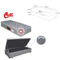 Colchão Solteiro King Castor Sleep Max D33 com Cama Baú Blindada Suede 96x203 Mais Espaço para Dormir Medida Especial Alta Qualidade Colchão Solteiro King Castor Sleep Max D33 com Cama Baú Blindada Suede 96x203 Mais Espaço para Dormir Medida Especial Alta Qualidade