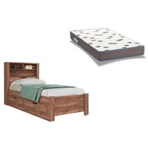 Colchão Solteiro Light D33 Ortobom + Cama Invicta c/ 2 Gavetas Atacama Colchão Solteiro Light D33 Ortobom + Cama Invicta c/ 2 Gavetas Atacama