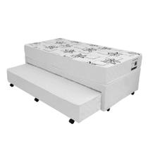 Colchão Solteiro Mega Light Branco + Bicama Box com Auxiliar em Molas - 078x188