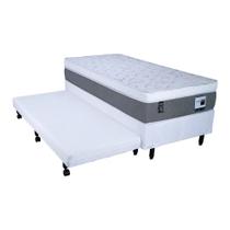 Colchão Solteiro Mega Sono Superlastic Eurotop + Bicama Box com Auxiliar em Espuma - 078x188 Colchão Solteiro Mega Sono Superlastic Eurotop + Bicama Box com Auxiliar em Espuma - 078x188