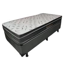Colchão solteiro molas ensacadas 24cm + base box (COR CINZA)