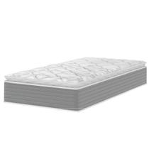 Colchão Solteiro Molas Ensacadas Pillow Top 88x188x25cm Martino Cinza Umaflex Cinza