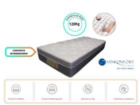 Colchão Solteiro Molas Ensacadas Sankonfort Sleep Fresh 88x188x30 - Linha Luxo c/Fibra Tencel aumenta o conforto e Maciez Colchão Solteiro Molas Ensacadas Sankonfort Sleep Fresh 88x188x30 - Linha Luxo c/Fibra Tencel aumenta o conforto e Maciez
