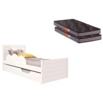 Colchão Solteiro Pérola Gray Polar (2un) + Bicama Elza Branco