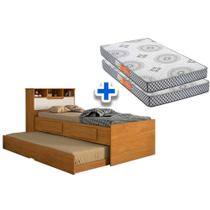 Colchão Solteiro Pérola Polar (2un) + Bicama Ravena Cinamomo/Off White