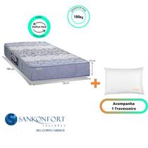 Colchão Solteiro Protege Espuma Ortopédico Extra Firme 78x188x22 ( Largura menor) + 1 Travesseiro Fibra Colchão Solteiro Protege Espuma Ortopédico Extra Firme 78x188x22 ( Largura menor) + 1 Travesseiro Fibra