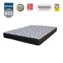 Colchão Viúva SP Móveis Espuma D33 Bordado (17x128x188):Branco