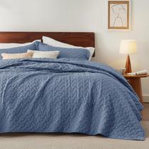 Colchas leves Quilt Bedsure King Size azul mineral