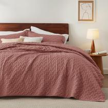 Colchas leves Quilt Bedsure King Size rosa acinzentado Colchas leves Quilt Bedsure King Size rosa acinzentado