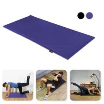Colchonete Academia 90x42x2cm Pilates Yoga Exercícios WON Alta Densidade D80 Costura Reforçada Azul