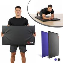 Colchonete Academia 90x42x2cm Pilates Yoga Exercícios WON Alta Densidade D80 Costura Reforçada Preto
