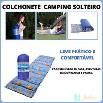 Colchonete Acampamento Solteiro Mont Long 190x60 - Camping - Praia - Viagem - Leve Prático - Acompanha Bolsa de Transporte