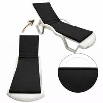 Colchonete Almofadado De Espreguiçadeira Para piscina Preto