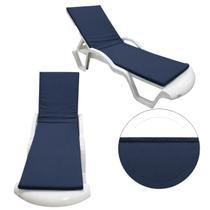 Colchonete Almofadado De Espreguiçadeira Para Praia Piscina Azul Marinho