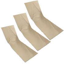 Colchonete Almofadado Espreguiçadeira Piscina Bege Liso 3un