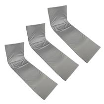 Colchonete Almofadado Espreguiçadeira Piscina Cinza Prata Liso 3un