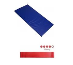 Colchonete Azul + Mini Band Faixa Elástica Forte Vermelho - 1 Fit