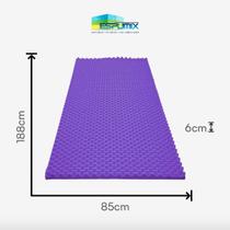 Colchonete Caixa De Ovo Solteiro Antiescaras D45 188x85x6 Lilas Espumix