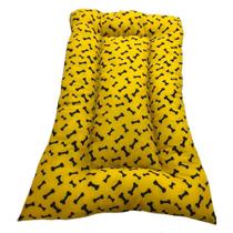Colchonete Cama para Pet Fofuxo 55cm x 40cm Estampado - Amarelo - Casa Modelo Enxovais