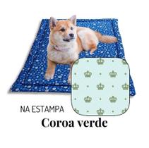 Colchonete Cama Pet Médio 80X60 Impermeável - Coroa Verde