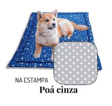 Colchonete Cama Pet Médio 80X60 Impermeável - Poá Cinza