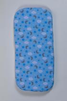 Colchonete carrinho bebe Menino Lua Azul bebe Cinza Estrelinhas Céu Confortavél