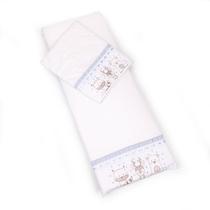 Colchonete Colchão Carrinho Moisés bebê 2 pc Bordado 80x32