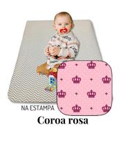 Colchonete Colchão Infantil Para Bebê 90X60 Coroa Rosa