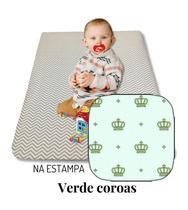 Colchonete Colchão Infantil Para Bebê 90X60 Coroa Verde