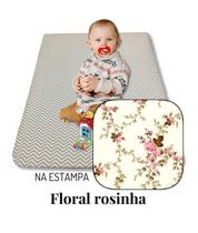 Colchonete Colchão Infantil Para Bebê 90X60 Floral Rosê