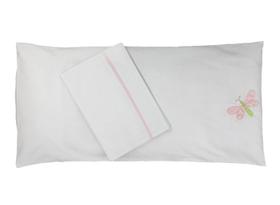 Colchonete de Carrinho Enxoval Menina 3 Peças 100% algodão Libélula Rosa