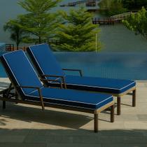Colchonete Espreguiçadeira de Piscina Impermeável Área Externa 0.55x1.75m Azul