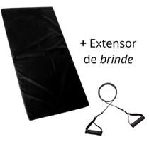 Colchonete Espuma 20mm + Extensor Elástico Para Academia Treino Funcional Ginástica Yoga Pilates Treinamento Em Casa Intensidade Tapete Fitness