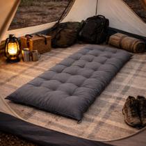 Colchonete Futon 1,70x60 Espreguiçadeira Almofada Grande Confortável Multiuso Cores:cinza