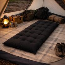 Colchonete Futon 1,70x60 Espreguiçadeira Almofada Grande Confortável Multiuso Cores:Preto