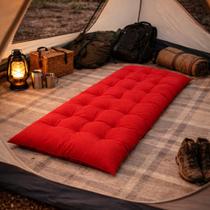 Colchonete Futon 1,70x60 Espreguiçadeira Almofada Grande Confortável Multiuso Cores:Vermelho