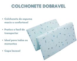 Colchonete p/ berço portátil dobrável estampado-papi