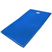 Colchonete para academia, ginástica e yoga em napa 100x50x3 Orthovida - Azul - Vermelho