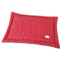 Colchonete para Cachorro Gato Caminha Pet 80x60 Ossinho Vermelho