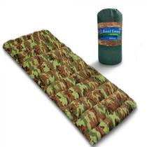 Colchonete Para Camping Mont Long Camuflado Solteiro Acampamento Retiro Sitio Trekking 190x60