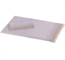 Colchonete Para Carrinho de Bebê Menino em Malha Branco com Bege - Happy Baby