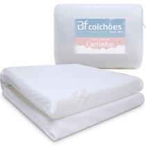 Colchonete para Carrinho de Bebe Moisés Com Protetor Impermeável Antialérgico 29x73x4cm - BF Colchoes