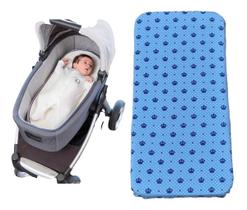 Colchonete Para Carrinho De Bebê Moises Universal COROA AZUL Colchonete Para Carrinho De Bebê Moises Universal COROA AZUL
