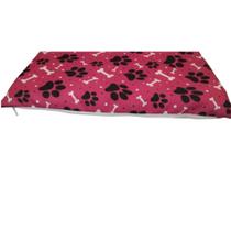 Colchonete Pet Com Espuma Bem Confortável Pequeno 40cmx47cm pata rosa