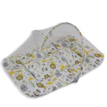 Colchonete Portátil Para Bebê Com Mosquiteiro Safari Amarelo - Laura Baby