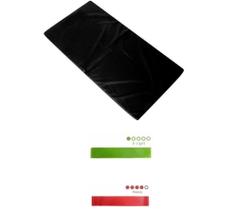 Colchonete Preto + Mini Bands Faixas Elásticas Super Leve Forte