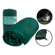 Colchonete Saco de Dormir Verde Ideal para Viagem Acampamento Compacto Com Ziper Mor