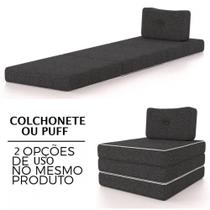 Colchonete Solteiro Pro Dormir Puff Multiuso Com Travesseiro 70x188x12 Grafite Probel Grafite Colchonete Solteiro Pro Dormir Puff Multiuso Com Travesseiro 70x188x12 Grafite Probel Grafite
